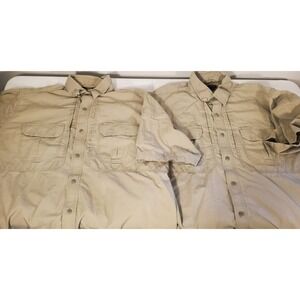 511 Tactical Series Beige Shirt Button Up Vented Mens XL Style 71152 Lot of 2